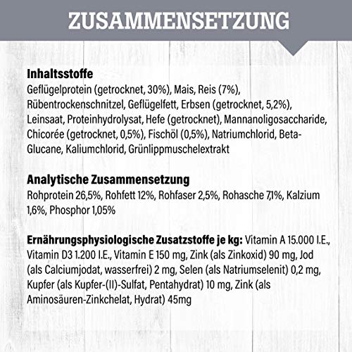 daily choice Basic - 15 kg - Trockenfutter für Hunde - mit Geflügel, Reis und Erbsen - Keine minderwertigen Kohlenhydrate - Weizenfrei - Mit Grünlippmuschel und Chicorée