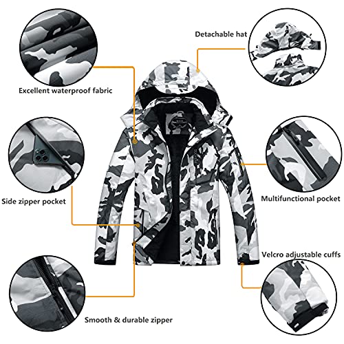 Suokeni Men's Waterproof Ski Jacket Warm Winter Snow Coat Hooded Raincoat X-Large #TOP5