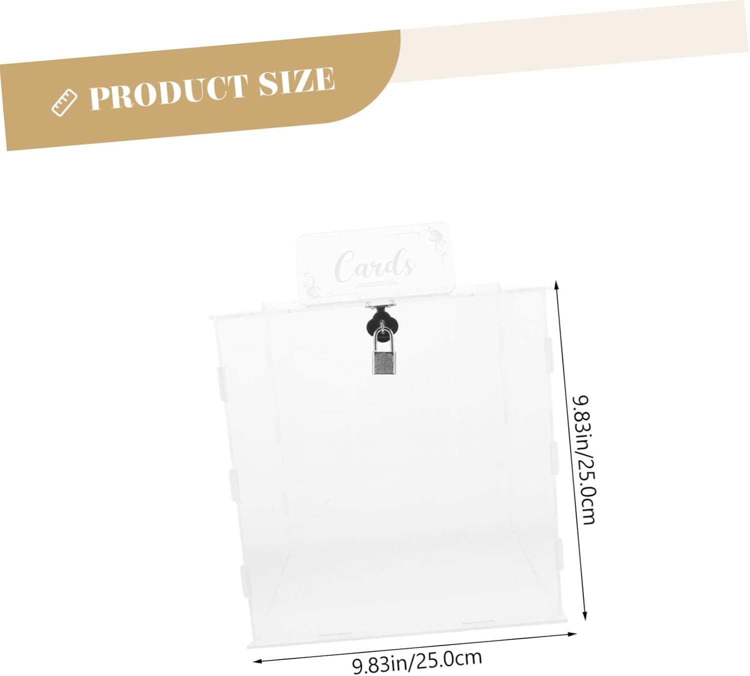 STOBOK Decorative Wedding Card Box with Lock Acrylic Money Holder for Weddings Birthdays and Graduations Elegant Transparent Container for Cards and