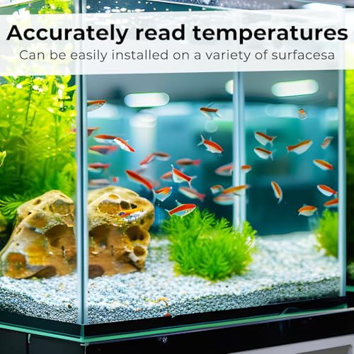 Image of 8 Pcs Thermometer Sticker Stick On Thermometer Strip 64-93F (18-34C) Easy-to-Read Fish Tank Thermometer Aquarium Test Strips Adhesive Temperature Sticker Strips for Fish Tank Terrarium Brewing Wine