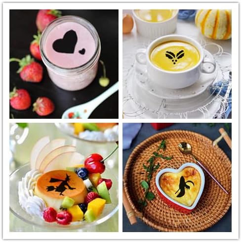 With a generous set of 38 stencils, these versatile tools are perfect for any occasion. Whether you're working with mousse, cupcakes, birthday cakes, or of course, coffee, these food-grade plastic stencils are safe to use with all types of food and beverages. Plus, their lightweight and easy-to-clean design make them a convenient addition to any kitchen.