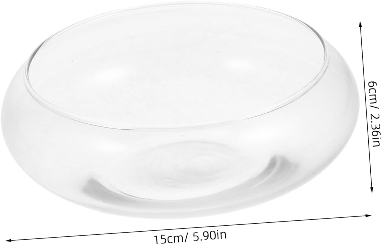 BESPORTBLE Desktop Glass Fish Bowl for Small Fish and Hydroponic Plants Round Aquarium Vase for Betta and and Decorative Tank