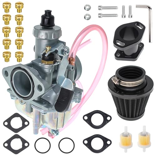 26mm VM22 Carburetor for Predator 212cc Honda GX160 GX200 196cc CT200U KT196 Moto Mini Bike and Go Kart 6.5HP Engine with 38mm Air Filter Intake Manifold Main Jets(Black)