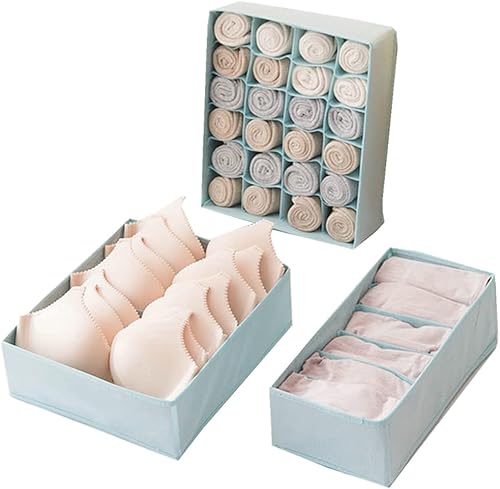 Miniatura 9 de Xicennego Juego de caja de almacenamiento de ropa interior, divisor de cajones, ropa interior, sujetador, calcetines, caja de almacenamiento de