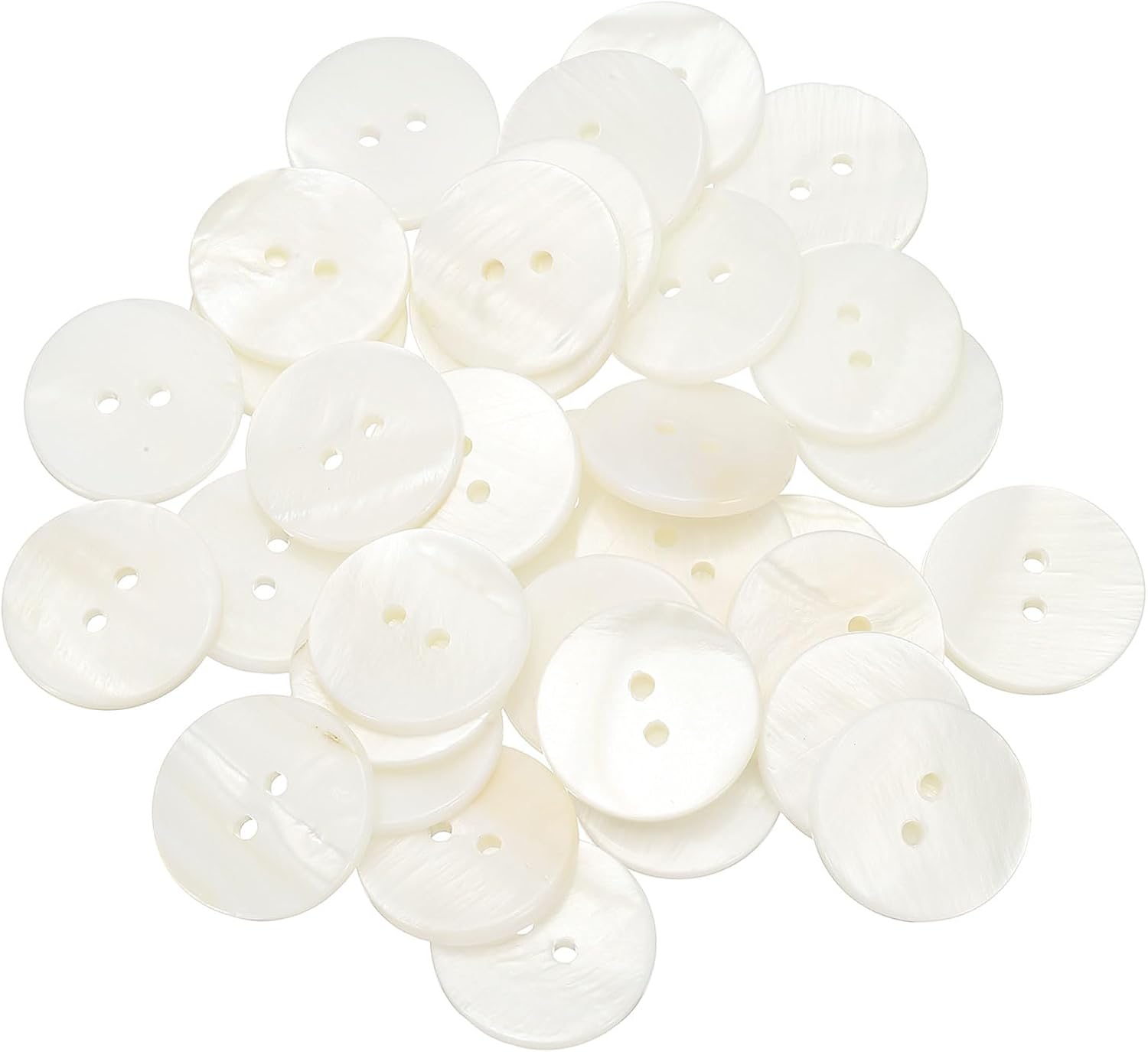 Amazon.com: uxcell 35Pcs Natural Shell Button, 2 Hole 20mm Round Mother ...
