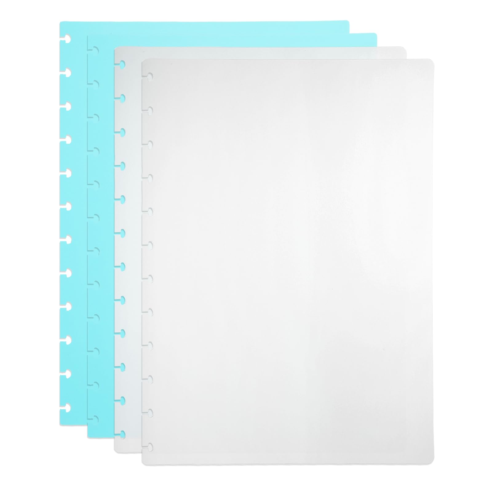 PATIKIL 1 Set Discbound Notebook Cover, 11.8 x 8.5 A4 Letter Size PP Disc Planner Cover for Notebook Planner Office Product, White/Green