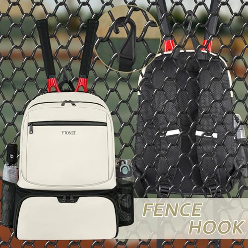 Image of Ytonet Tennis Bag Tennis Backpack for Women Men 2 Rackets | Insulated Pocket and Ventilated Shoe Compartment, Gym Bags with Fence Hook for Pickleball and Badminton Rackets