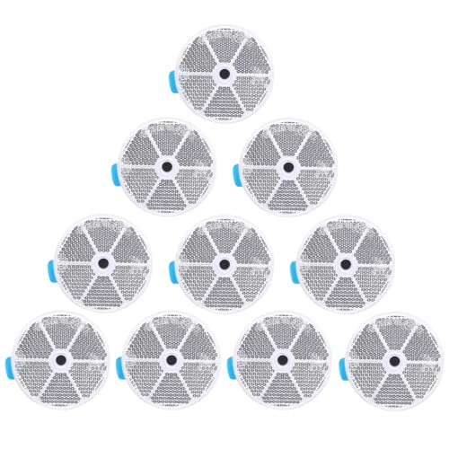 Image of 10 Pack White Self Adhesive and Screw on Round Reflectors, DOT SAE Approval Road Safety Gate Posts Rear Reflectors for Mailboxes Driveway Trailer Caravan Tunnels Truck Tractor Boat Lorry