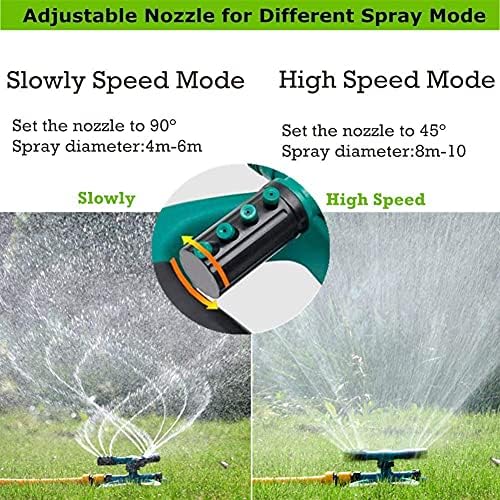 Jardin Aspersor De Jardin Clavos De Tierra Para Plantas De Jardin Migaven 2pz Aspersor Riego 3 Brazos 360 Grados Giratorio Automatico Ajustable Rociador De Agua Con Conectores De Manguera De 1 2 In