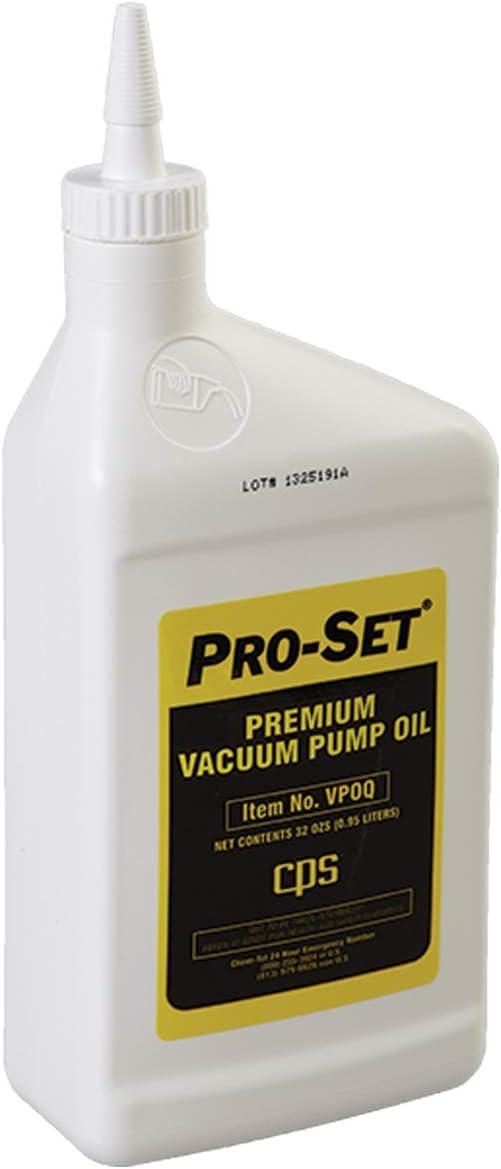 CPS VPOQ Pro-Set Premium Vacuum Pump Oil, 1 Quart