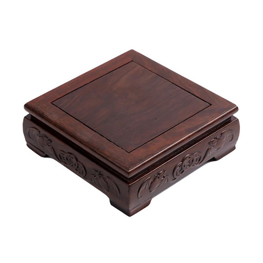 Peso in Legno Massiccio Cinese Stipperio Quadrato Vasewood Vase Teiera Fishbowl Piedina Indoor Casa Deocr Base