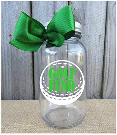 Golf Fund Mason Jar Bank - Coin Slot Lid - Available in 2 Sizes