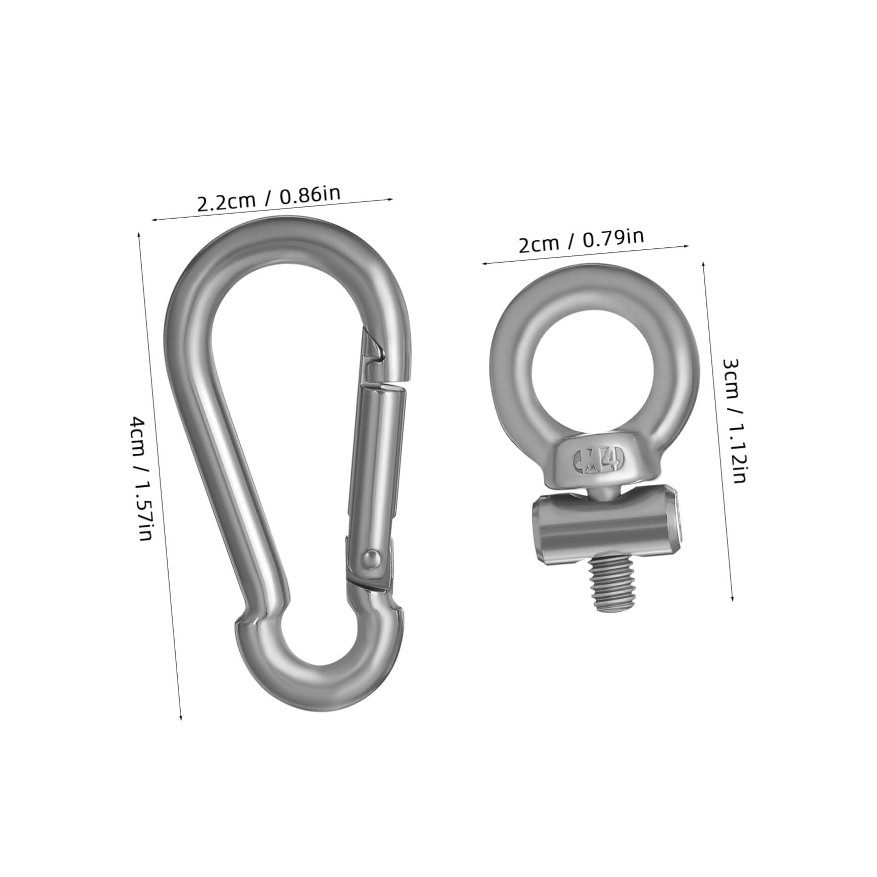 VANZACK Eye Hook Replacement 4 Sets Stainless Steel Eyelet Bolts Track Mount Eyelets for Rv Motorhome Awning