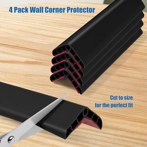 Image of Wall Corner Edge Protector 4 Pack,1.57x1.57x23.62x0.28 inch Soft Baby Proof Corner Guards for Sharp Edges, Self-Adhesive Corner Protectors for Home, Kindergarten,Thickness-7mm(0.28 in)