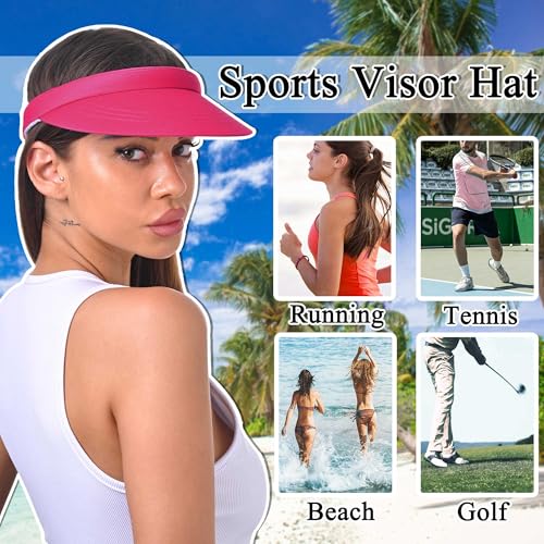 Image of Sun Visor Hats Women Wide Brim Adjustable Clip On Visors Beach Men Hat