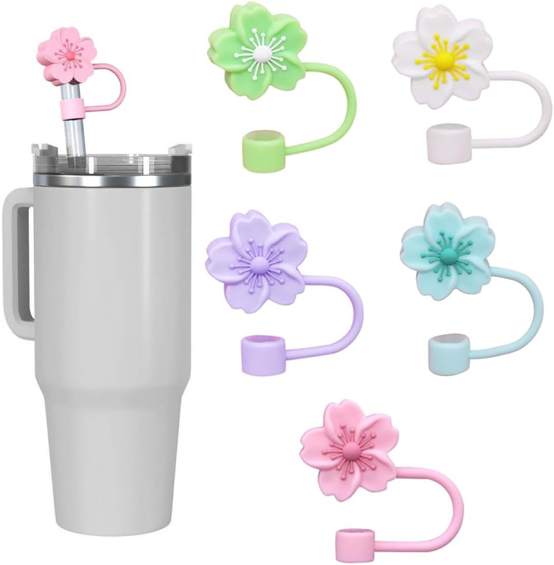 5Pcs Straw Cover Cap for Stanley Cup Flower Straw Covers Silicone Straw Covers Cap Reusable Straw Topper Protector Cover Cute Straw Covers Cap for Stanley Cup 5Pcs Straw Cover Cap for Stanley Cup Flower Straw Covers Silicone Straw Covers Cap Reusable Straw Topper Protector Cover Cute Straw Covers Cap for Stanley Cup