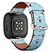 CJBROES Replacement Leather Watch Band, Compatible with Fitbit Versa 3 and Fitbit Sense of Wristband Bracelet Accessory - Cute Helicopter Cartoon