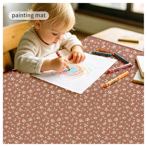 Image of Baby Splat Mat for Under High Chair, 51 x 51 Inch | Polyester Splash Mat, Stain-Proof, Wipe-Clean, Thin & Light, Portable. Use As Food , Tablecloth, Picnic,Play ,Floor Mat