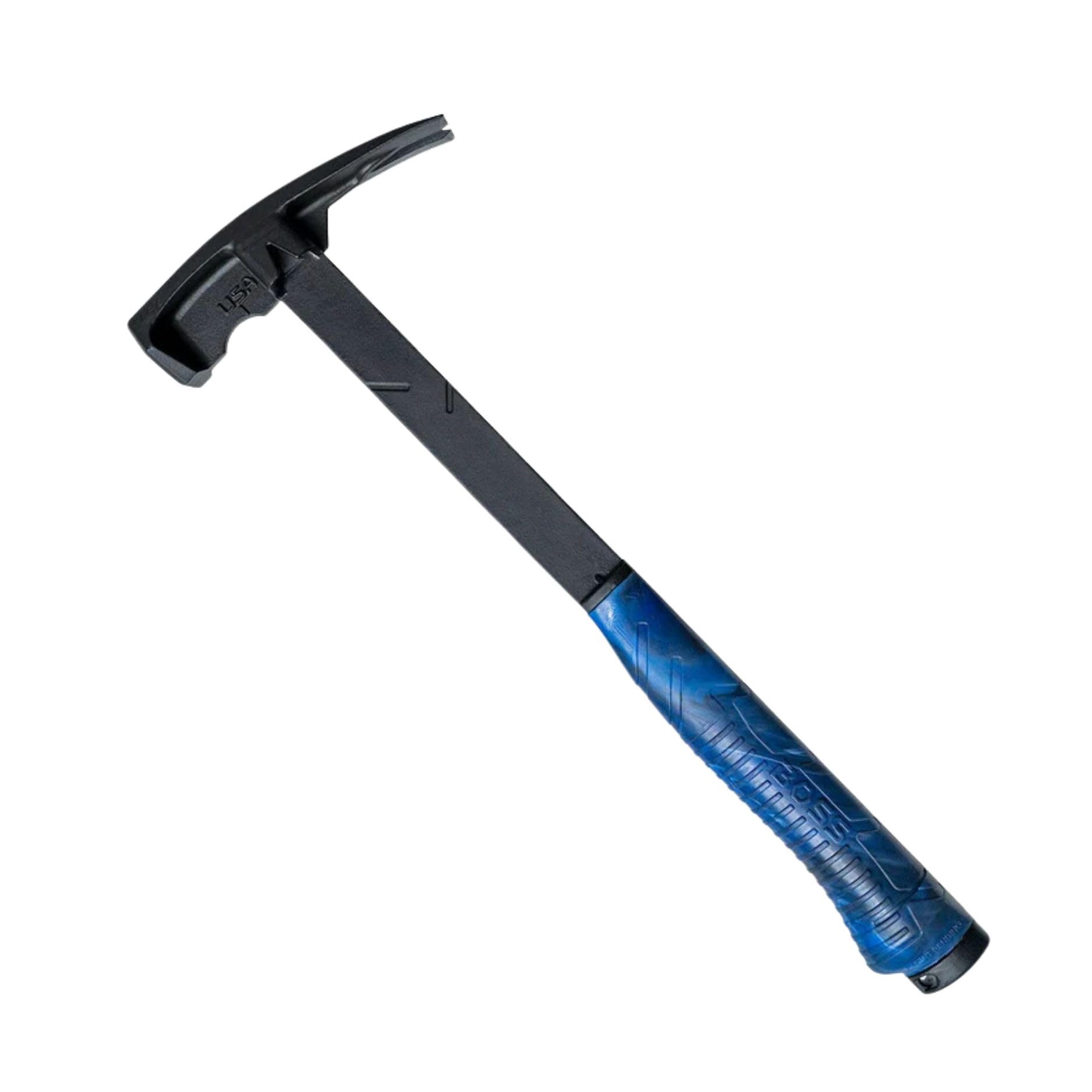 Boss Hammer 14 oz Blue Collar Steel Framing Hammer | Smooth Face Premium 4140 Steel, Built-In Squaring, Made in the USA BHBC14STS