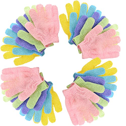 20 PC Exfoliating Shower Gloves, Bagvhandbagro Double Sided Bath Gloves Exfoliating Gloves for Body to Remove Dead Skin, Body Scrub Shower Scrubber Exfoliating Mitt for Shower Spa Massage Skin