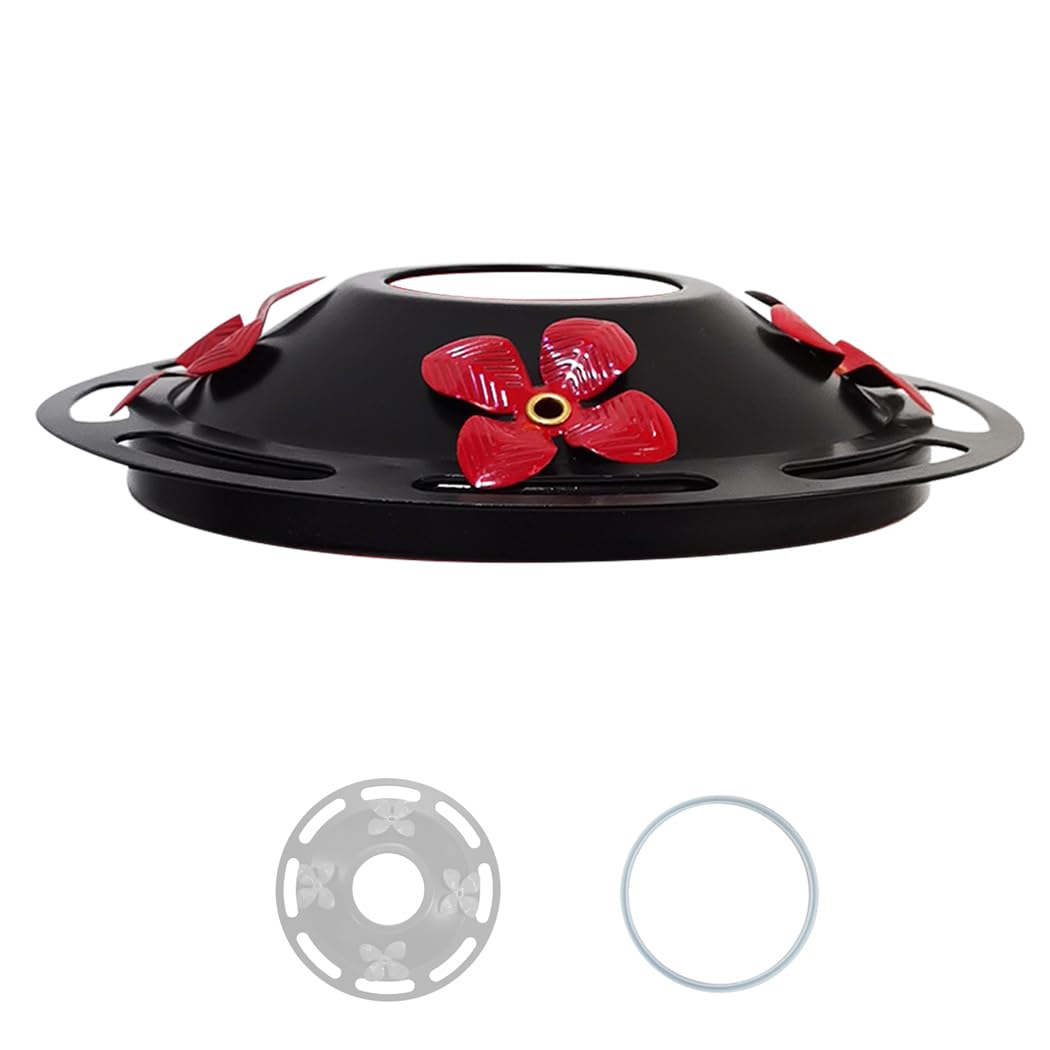 Hummingbird Feeder Bottom Base Replacement Part - ONLY Metal Cover - No Nectar Basin - Compatible with Handmade Blown Glass Bottle Base