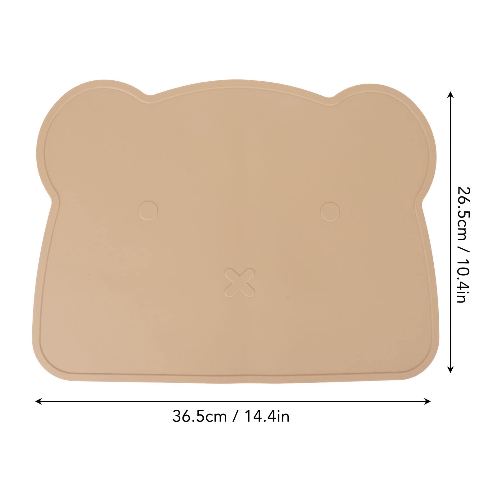 Mumusuki Silicone Placemats for Dining Table, Non Slip Toddler Food Mats Eating Table Mat Washable Plate Mat Bear Placemat for Kids Dinner(Brown)