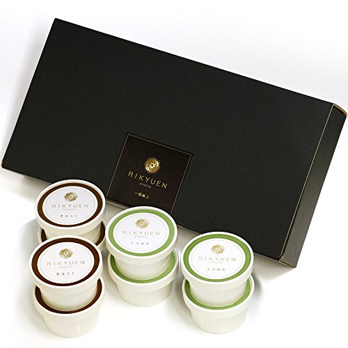 京都利休園 抹茶アイス ほうじ茶アイス ギフト 高級 プレミアム お茶アイス セット 食べくらべ お歳暮 アイス2種類セット お取り寄せ お茶ギフト アイスクリーム ジェラート 宇治抹茶 黒ほうじ 8カップ入り item-ice-2set-matcha-h