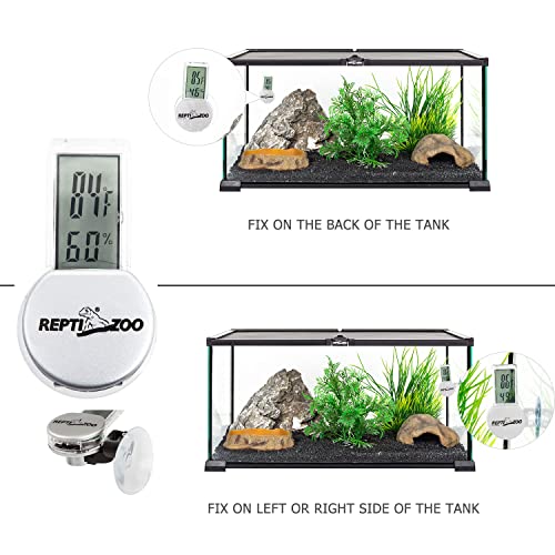 image for REPTI ZOO Reptile Thermometer Hygrometer with Suction Cup, Digital The
