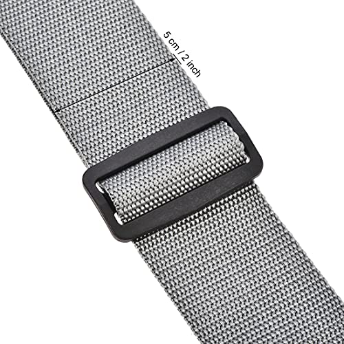 Image of uxcell Luggage Strap Suitcase Belt with 2 Buckles, 2Mx5cm Cross Adjustable PP Travel Packing Accessory, Gray