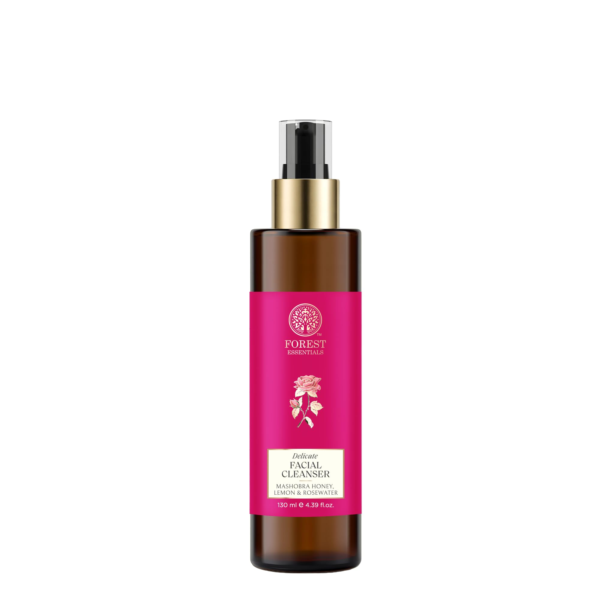 forest essentials delicate facial cleanser mashobra honey, lemon & rosewater | ayurvedic face wash for normal, dry skin | sulphate free gentle face wash for glowing skin | purifying & nourishing natural gel based face wash | for women & men | 130 ml