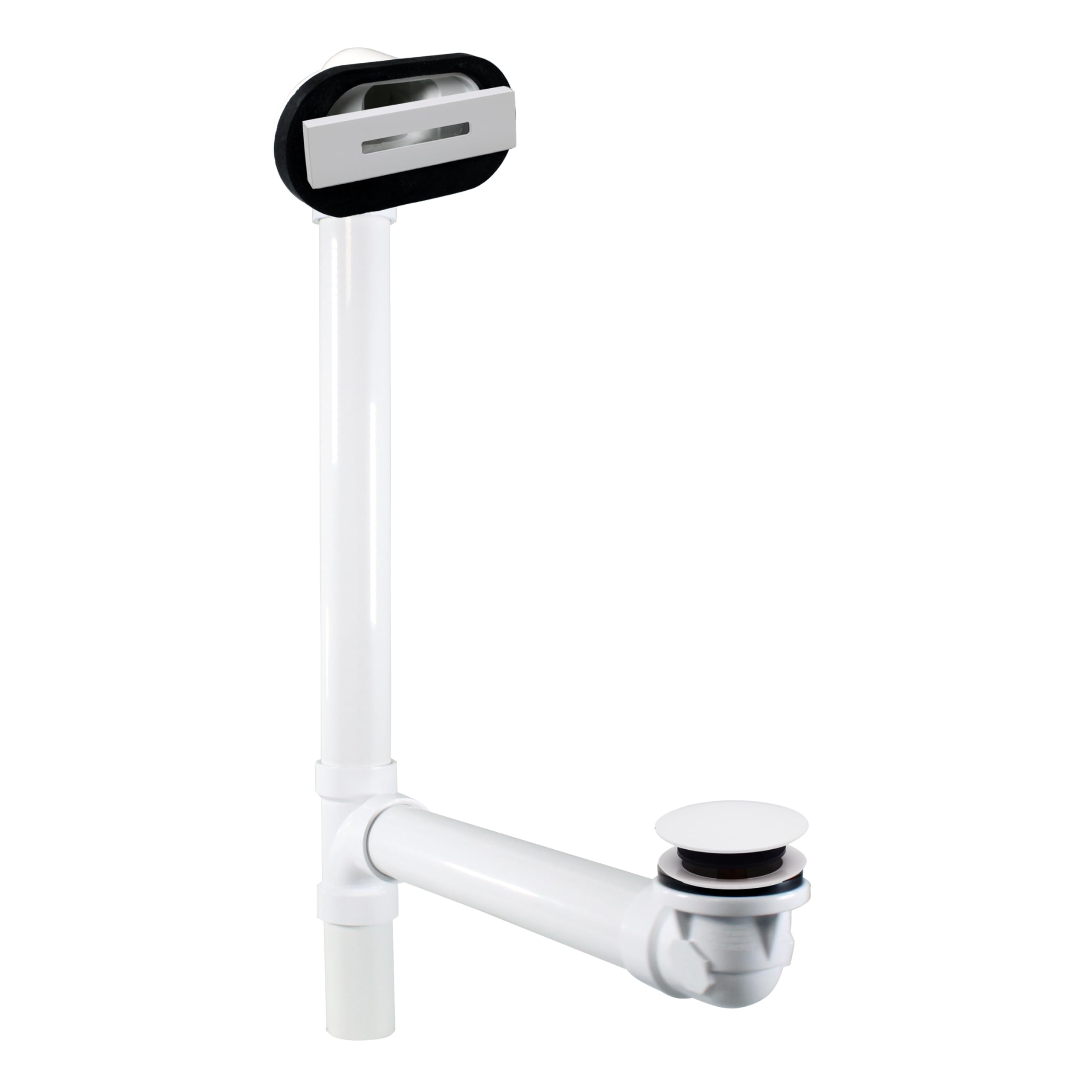Tube d'évacuation PVC blanc Westbrass avec bouchon vidange et trop-plein linéaire