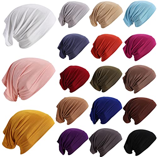 18 Pieces Under Scarf Hijab Cap Turbans Women Stretch Under Caps Solid Color Hijab Underscarf Under Scarf Woman Hijab Cap Unisex