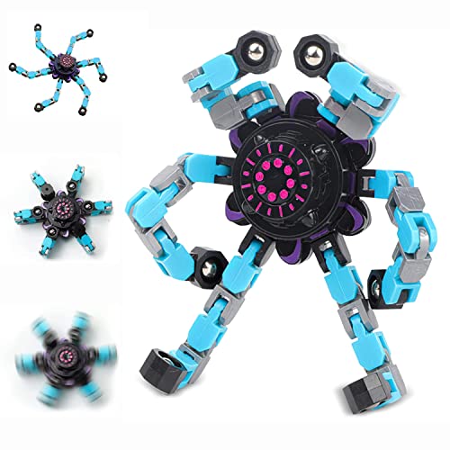 Cool Fidget Spinners for Kids & Adults, Deformable Fingertip Gyro, Spinning Top Toy, DIY Deformable Fidget Robot Spinner, Sensory Fidget Toys, Stress Relief and Anti Anxiety Toys for Gifts (Blue) Cool Fidget Spinners for Kids & Adults, Deformable Fingertip Gyro, Spinning Top Toy, DIY Deformable Fidget Robot Spinner, Sensory Fidget Toys, Stress Relief and Anti Anxiety Toys for Gifts (Blue)