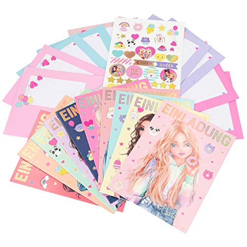 Depesche 11149 Topmodel - uitnodigingskaarten, 10 vouwkaarten met bijpassende enveloppen in 4 designs, incl. 35 stickers… - Image 3