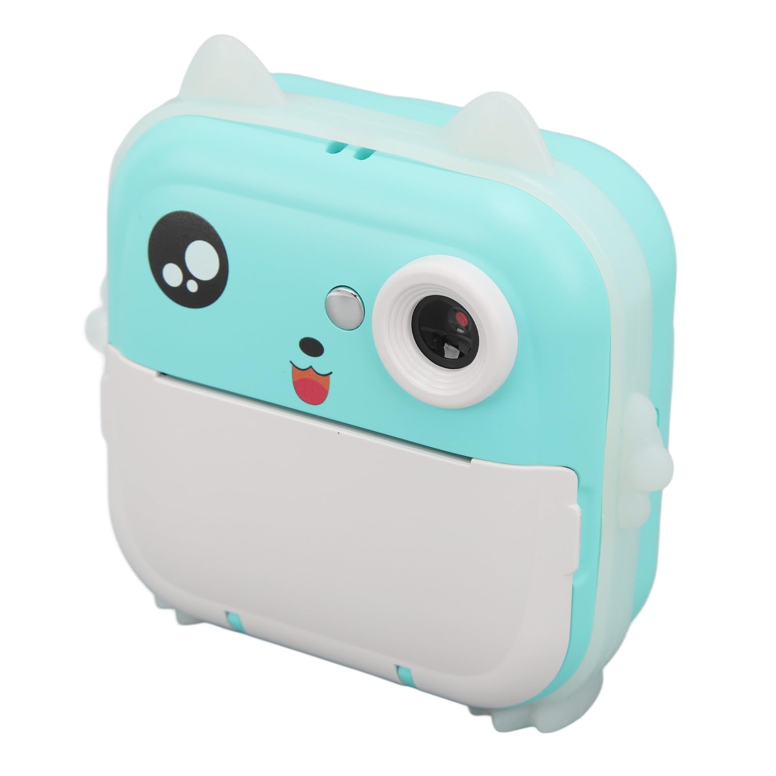 Niedliche Druckkamera 24 MP, Multi-Zoom, Cartoon-Smart-Kids-Sofortbildkamera mit Thermodruck, HD-IPS-Bildschirm, Umweltfreundliches Material fürab 3 Jahren (Blue)