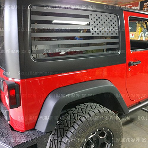 Rear Side Window American Flag Trim Cover Fit For Toyota FJ Cruiser 2007-2021, Car Rear Window Glass Cover Trim, Car Window Honeycomb Shades Cover Panel, 2PCS (Style B