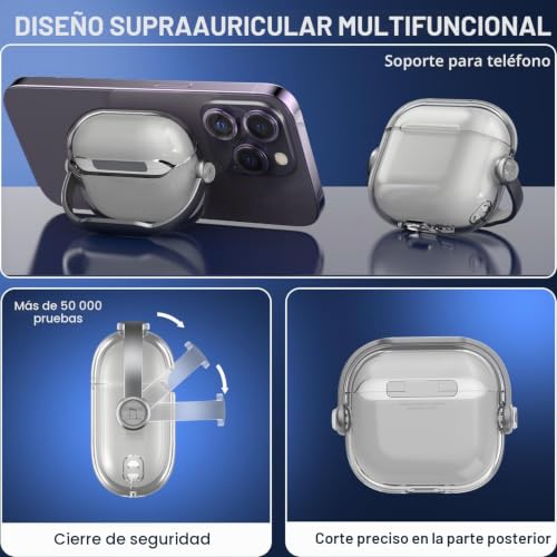 Evita pérdidas: funda AirPods 4 con bloqueo anticaída negro 2