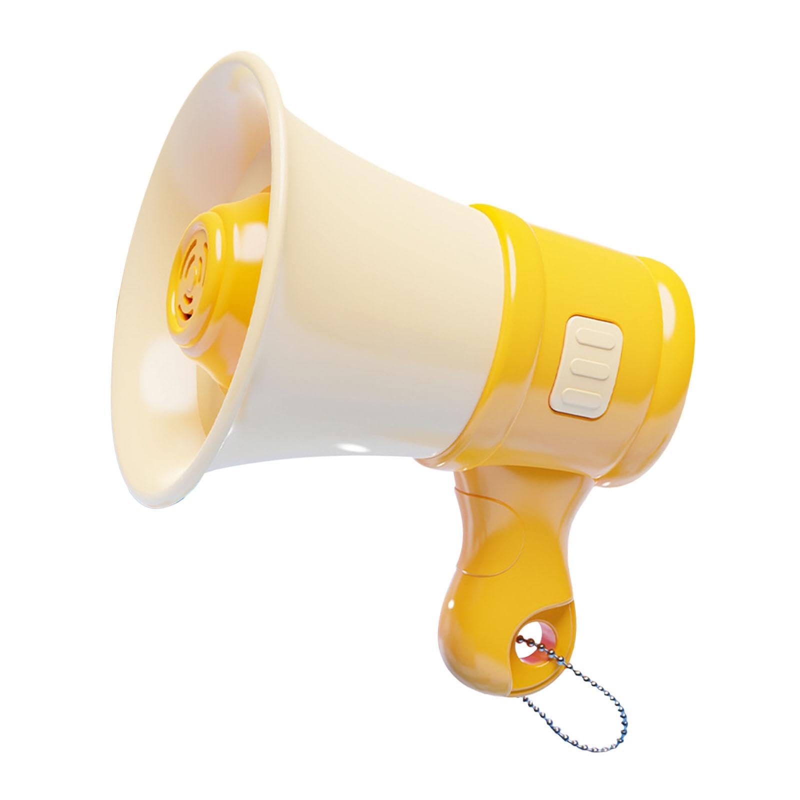Handheld Mic Megaphone Keychain Voice Speaker for Children 3-8 Years, yellow