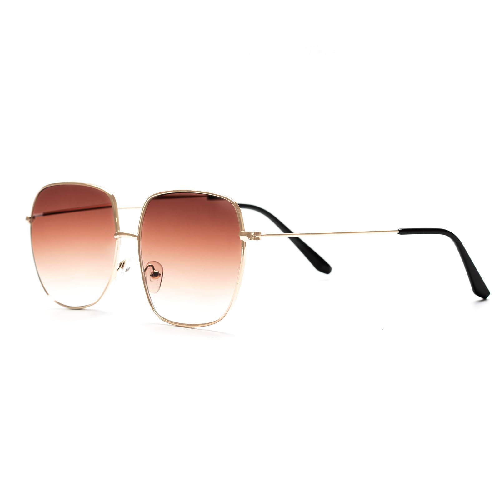 KAEOISFU Oversized Square Metal Reading Sunglasses Women, Large Tinted Reading Glasses, Fashion Big Frame Anti UV Sun Readers - Image 2