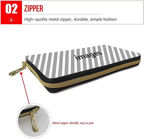 Miniatura 4 de FOR U DESIGNS - Cartera de piel sintética para mujer, con cremallera, para llevar tarjetas de viaje., portafolios con cierre., L