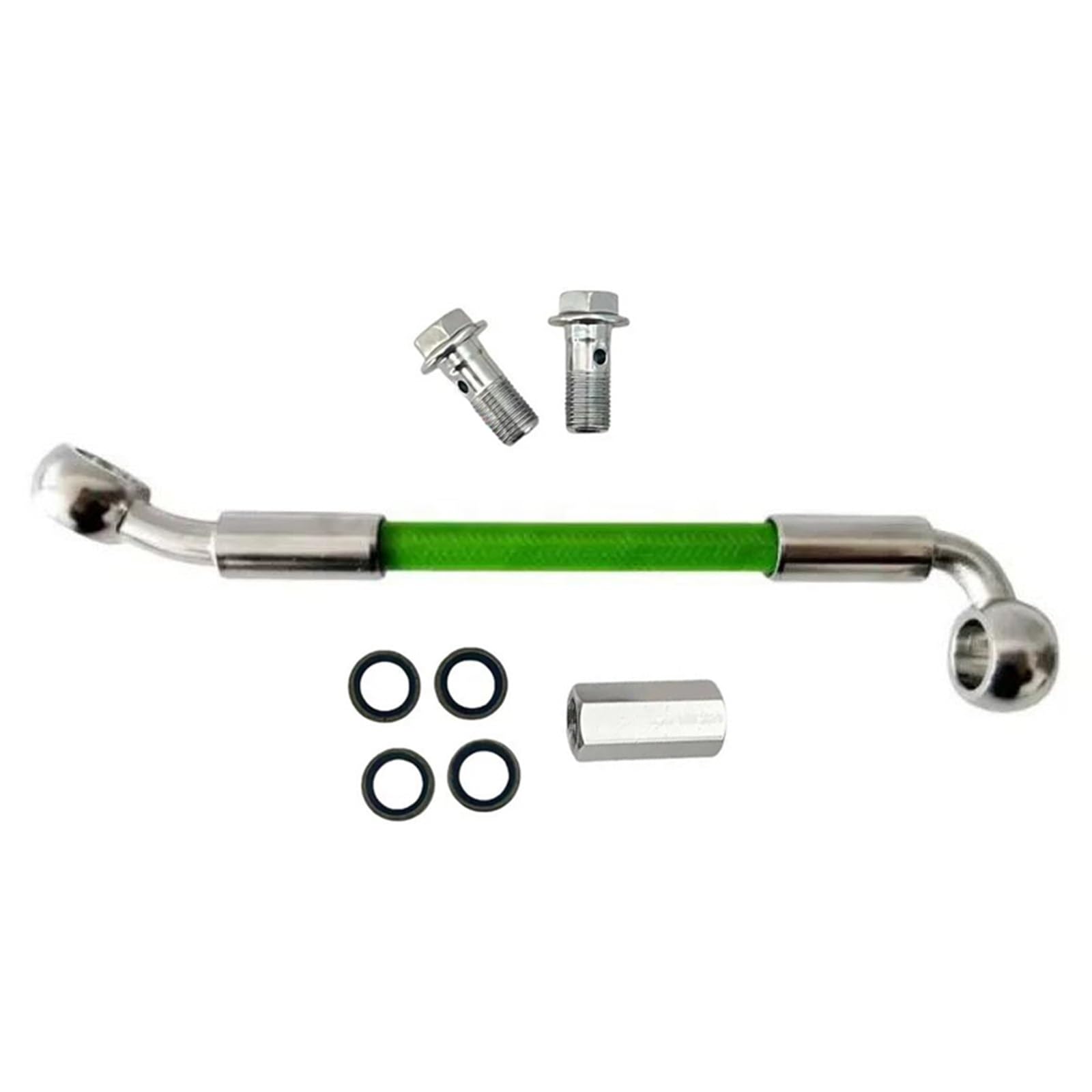 Lmnmy One Color Motorcycle Brake Clutch Line Motorcycle Accessories 28°-90° Extender Connector Rod 2Way Adapter Brake Clutch Line Hydraulic Oil Hose 10Mm Banjo(40Cm)