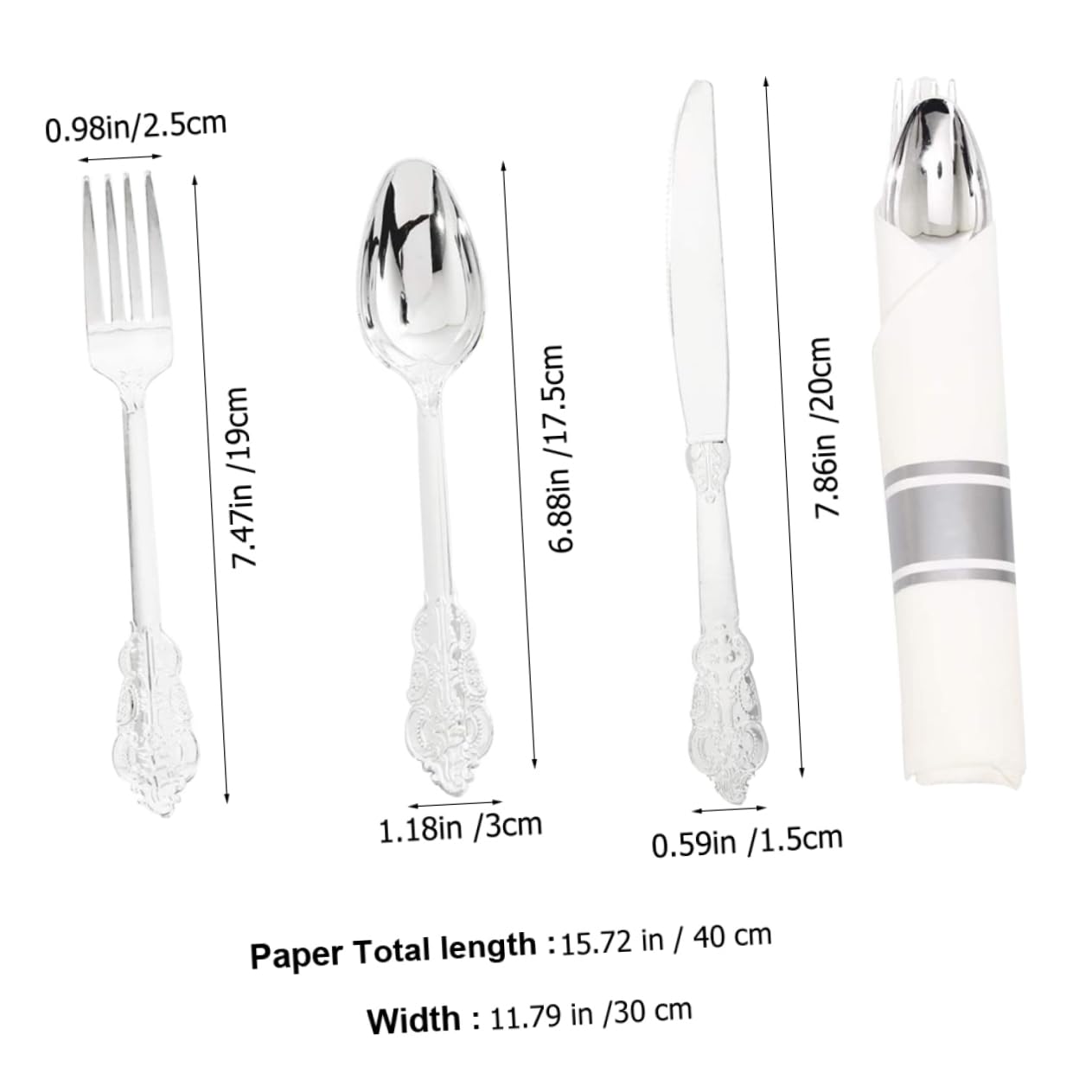Cabilock 2-piece Gold-plated Party Cutlery Set Spoon Fork Kit Disposable Dinnerware for Wedding Banquet Festival