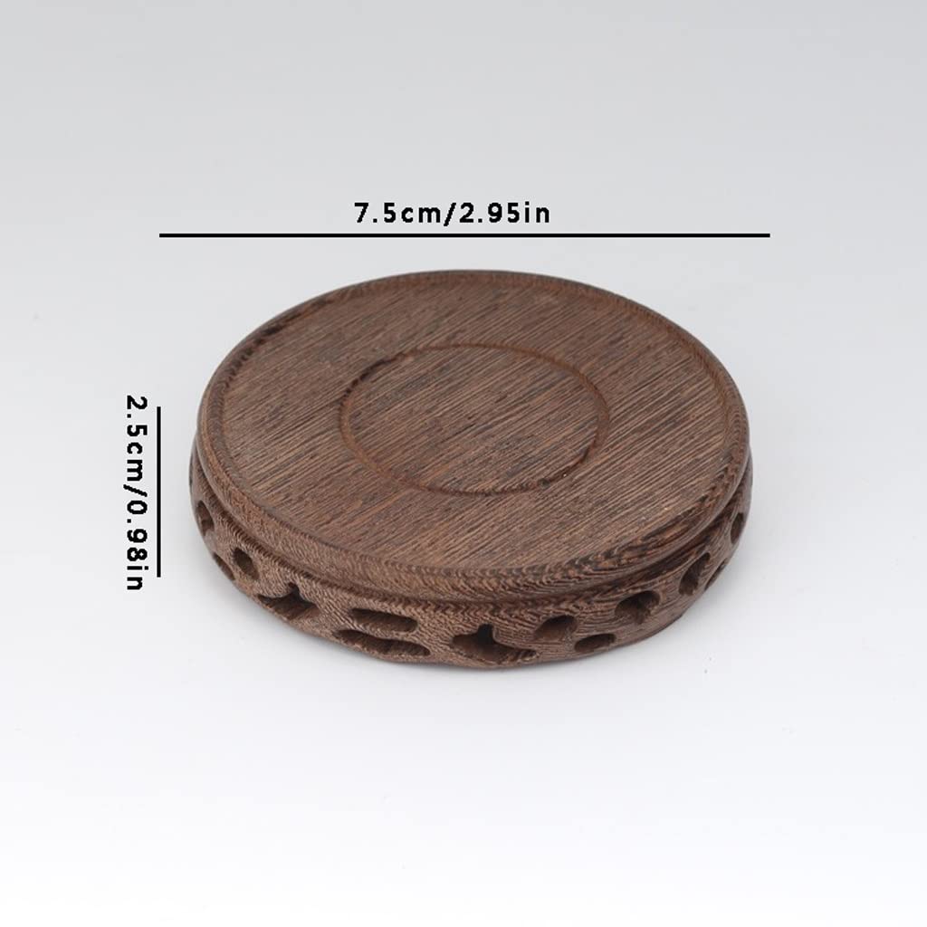 Base per Vaso di Fiori da Interno, espositore per Bonsai, Fatto a Mano, in Legno di wengé Ebano, Base Rotonda in Legno, sottobicchiere per tè, Base per Vaso di Argilla Viola p