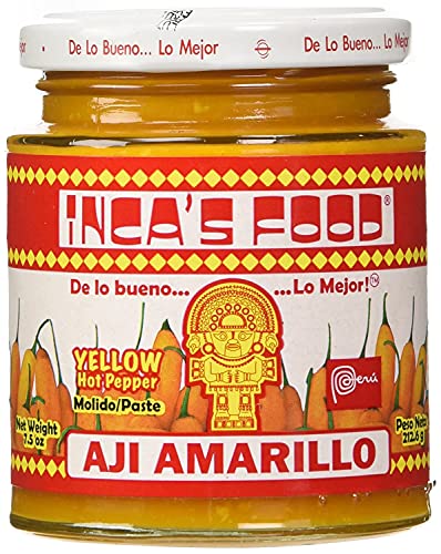Inca’s Food Aji Amarillo Paste – Hot Yellow Pepper Paste 7.5 Oz Jar – 24 Pack – Product of Peru