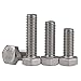 M8-1.25 x 35mm Hex Head Cap Screws, Stainless Steel A2, Plain Finish (Quantity: 100 pcs) - Coarse Thread Metric, Fully Threaded, Length: 35mm Metric, Thread Size: M8 Metric