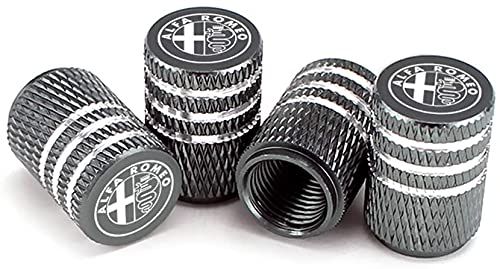 4 PièCes MéTal de Bouchons de Valve de Pneus pour Alfa Romeo 159 147 156 Giulietta 147 159, Couvercle de Pneu de Voiture, Capuchon de Tige de Valve à Air, Tige de Accessoires de Voiture Cover