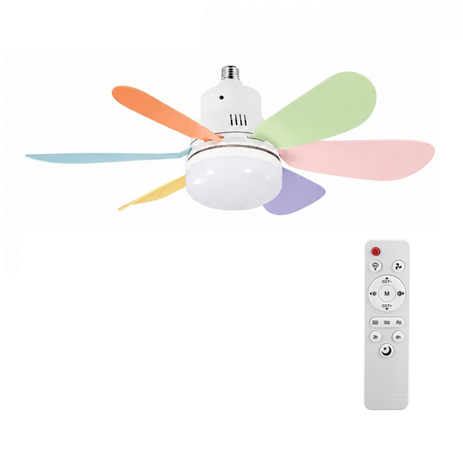 CLBDRESS 20" Small Ceiling Fan with Light, 40W 6-Speed Dimmable LED, 200-2000LM + 3 Color Temps 3000-6000K, Remote Control Low Profile Flush Mount Fan for Bedroom Kitchen Laundry