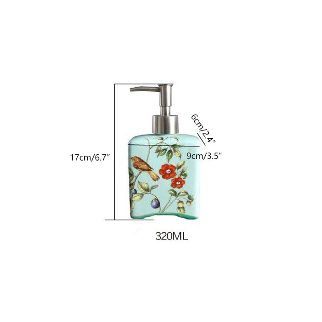 320ml Retro Dispenser di Sapone da Bagno Split Bottiglia di Shampoo Doccia Gel Iniziale Hotel Soap Manuale di Compressione dell'erogatore della Pompa della lozione (Color : D, Size : 320ml)