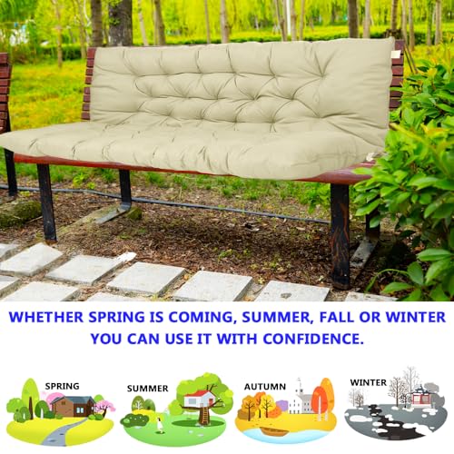 Three Seat Swing Replacement Cushion Outdoor Patio Waterproof Cushion (WhiteBeige, 40 x 40 in)
Three Seat Swing Cushion 