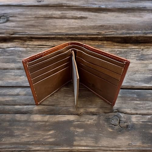 Men’s Short Leather Wallet – Embossed Longhorn Motif with Laser Cut Design – Western Cowboy Bifold Wallet for Ranchers, Cattlemen & Rodeo Gift Ideas3